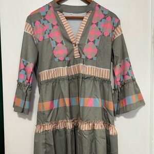 Colorful Patterned Kids Dress